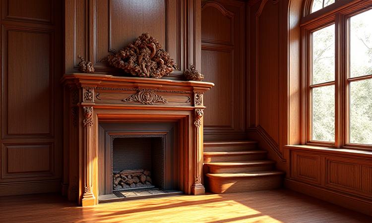After restoration: meticulously restored 1912 oak staircase