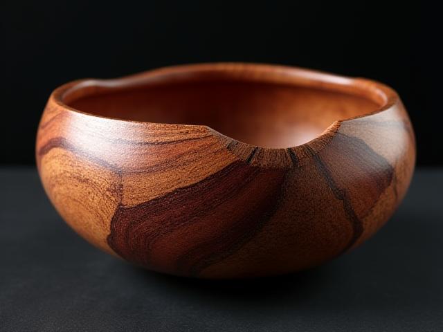 Artistic woodturning bowl with intricate patterns