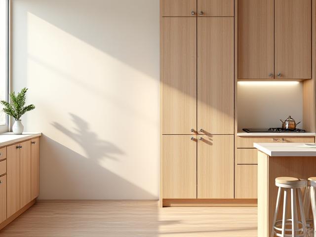 Modern shakers style kitchen cabinets crafted from FSC-certified maple