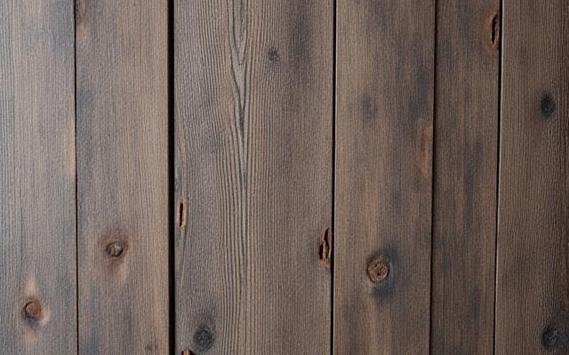 Close-up of reclaimed barn wood cabinet door, showing natural patina and old nail holes